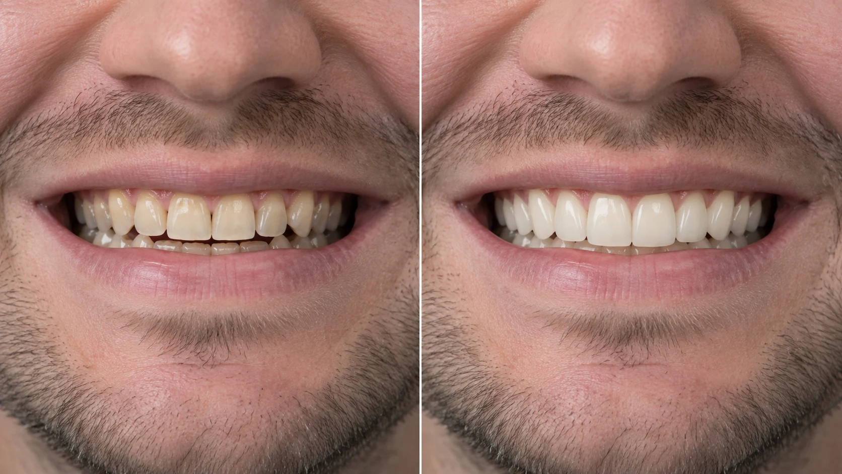 Representative natural dental treatment before and after case